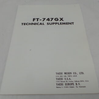 Yaesu FT-747GX Technical Supplement Sold As Seen No Warranty Junksale